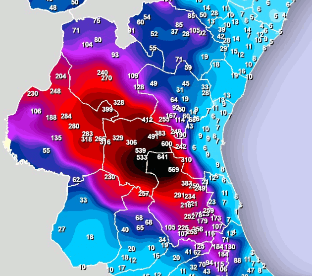 Precipitación DANA Valencia 29 octubre 2024